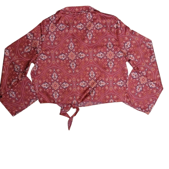 Rachel Zoe Red Bell Sleeve Tie Front Crop Top NWT - Picture 5 of 8